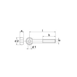 Śruba oczkowa cały gwint kl. 4.6 ocynk Kramp, M12 x 90 mm