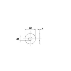 Podkładka płaska poszerzana M5x18x2 mm, stal ocynk DIN440r Kramp