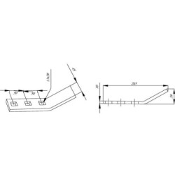 Redliczka 245x45x10 mm wygięta, 3-otw. pasująca do Väderstad Kramp
