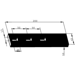 Redliczka 200x45x10 mm wygięta, 3-otw. pasująca do Väderstad Kramp