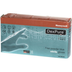 Rękawice jednorazowe, lateksowe bezpudrowe, niebieskie roz. 9/L DexPure Honeywell