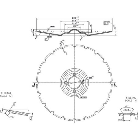 Talerz uprawowy, 450 x 5 mm Carrier