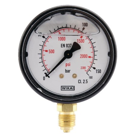 "Manometr glicerynowy, Ø 63 mm 0-160 bar, przyłącze dolne 1/4"""