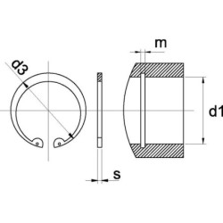 Pierścień osadczy wewnętrzny 9x0.8 mm DIN472 ze stali szlachetnej A1 Kramp