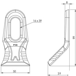 Nóż bijaka 45x99 mm Universal