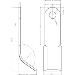 Nóż bijaka 60x7x245 mm Lagarde