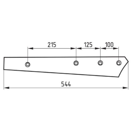 Listwa odkładnicy ażurowej, nr 1 górna, prawa 544 mm 3444010