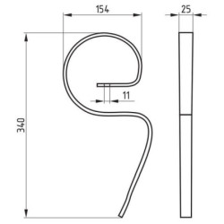 Ząb kultywatora, 25x8x340 mm bez redliczki Bagramet