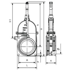 Zasuwa flansza / flansza 5 cal., RIV10 Perla