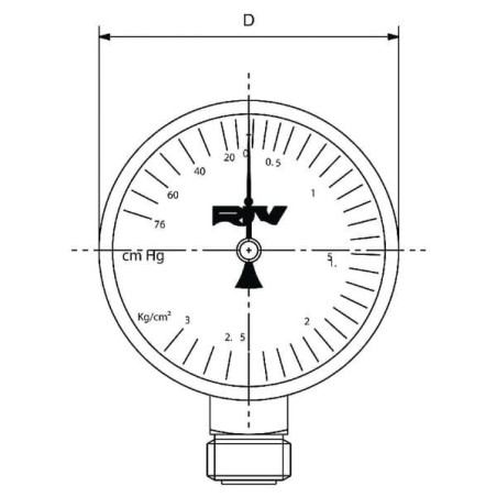 "Manometr ø100 mm, RIV520 przyłącze 1/4"""