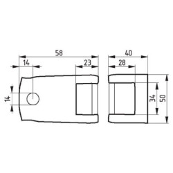 Uchwyt zęba S 32x10 mm na ramę 12x50 mm ocynk