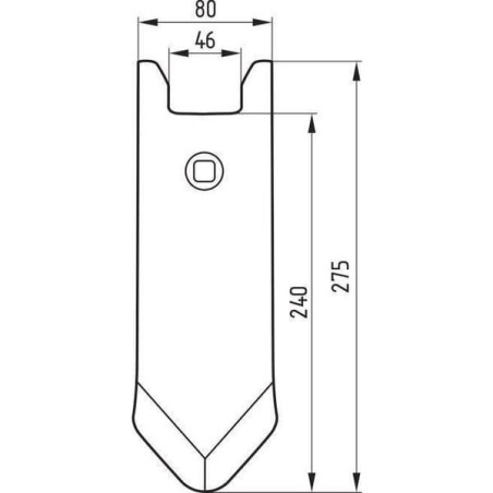 Redliczka 360x80 mm wzmocniona wygięta, 1-otw. pasująca do Horsch Mølbro