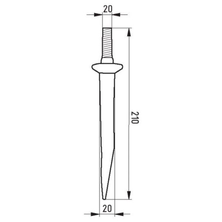 Ząb brony polowej prosty, M20, 20 x 210 mm