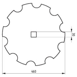 Talerz brony uzębiony, 460x3.5 mm