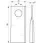 Nożyk kosiarki, 100 x 39 x 3, Ø 19, prawy, wygięty, pasuje do Sipma