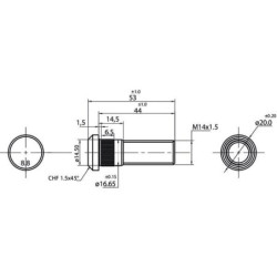 Śruba koła przedniego M14x1.5x44, pasuje do Zetor