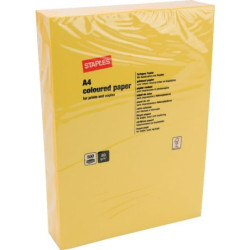 Papier format A4 Staples, żółty 500 szt.