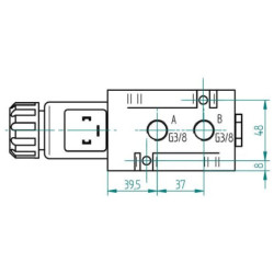 Zawór sterujący 6/2 24V mocowanie kołnierzowe