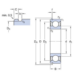 Łożysko kulkowe zwykłe 25x52x15 mm SKF