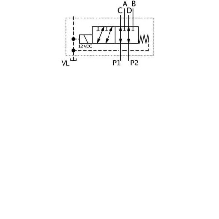 Zawór sterujący 6/2 12V mocowanie kołnierzowe