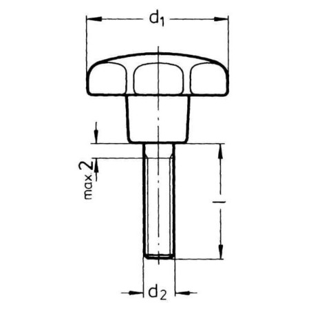 Gałka gwiaździsta M10x50/25