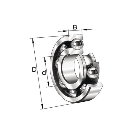 Łożysko kulkowe zwykłe 5x19x6 mm INA/FAG