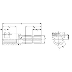 "Przedłużka wału, 1.3/8"" Z-6 - 1.3/8"" Z-6 L-180 mm"