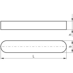 Wpust pryzmatyczny 1 m ciętka Kramp, 14 x 9 mm