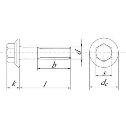 Śruba z kołnierzem kl. 8.8 ocynk Kramp, M6 x 12 mm