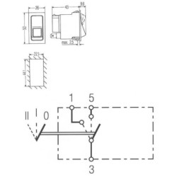 Przełącznik kołyskowy, II-I-0, 3-pin bez funkcji komfortu