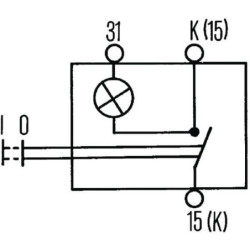 Włącznik wyciągany, S05, 12/24V 3-pin włącznik/wyłącznik, halogen, Ø 14.5 mm z żarówką podświetlany czerwony