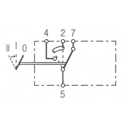 Przełącznik kołyskowy, (II+)-I-0, 4-pin bez funkcji komfortu