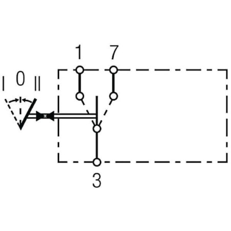 Przełącznik kołyskowy, (I)-0-(-II), 3-pin bez funkcji komfortu