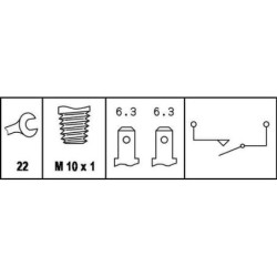 Włącznik świateł stop, 12V, 2-pin styk normalnie otwarty (zwierny), hydrauliczny