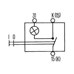 Włącznik wyciągany, S04, 12V 3-pin włącznik/wyłącznik, halogen, Ø 14.5 mm z żarówką, podświetlany zielony/pomarańczowy/czerwony