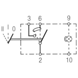 Przełącznik kołyskowy, II+I-0, 3-pin