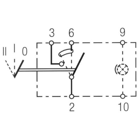 Przełącznik kołyskowy, II+I-0, 3-pin