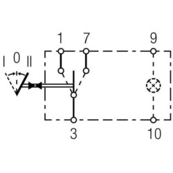 Przełącznik kołyskowy, (I)-0-(-II), 5-pin