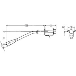 Przełącznik kolumny kierowniczej z funkcją kierunkowskazów/klakson/z migaczem lamp przednich, długość 108 mm