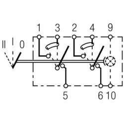 Przełącznik kołyskowy, II+I-0, 8-pin z funkcją komfortu