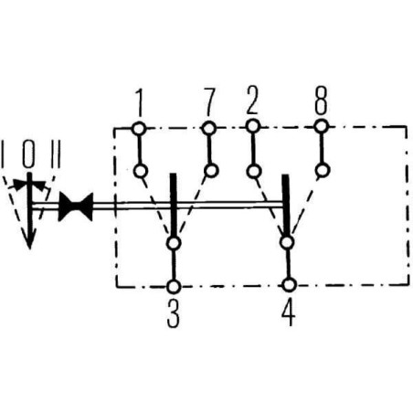 Przełącznik kołyskowy, (I)-0-(-II), 6-pin bez funkcji komfortu