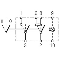 Przełącznik kołyskowy, II+I-0, 7-pin