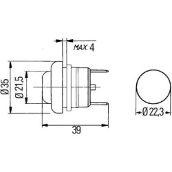 Stacyjka zapłonu, S30, wciskana, 2-pin styk normalnie otwarty (zwierny) Ø 22.3 mm