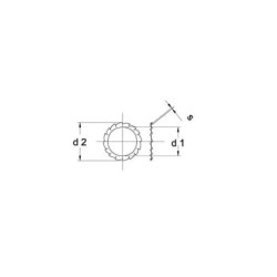 Podkładka sprężysta wachlarzowa M22x36x1.5 mm, stal ocynk DIN6798 Kramp