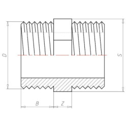 "Złączka z dwustronnym gwintem PVC-U VdL, gwint wew. 3/4"" 16 bar"