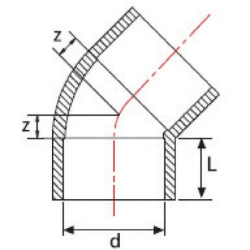 Kolano 45° PCW-U gopart, 63 x 63 mm