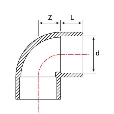 Kolano 90° PCW-U gopart, 50 x 50 mm