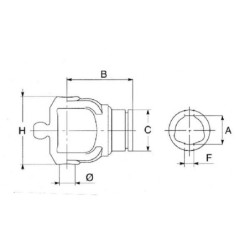 Przegub szerokokątny Bondioli & Pavesi, kompl.80°, 1 3/8 Z6, 43,5 x 3,4 mm