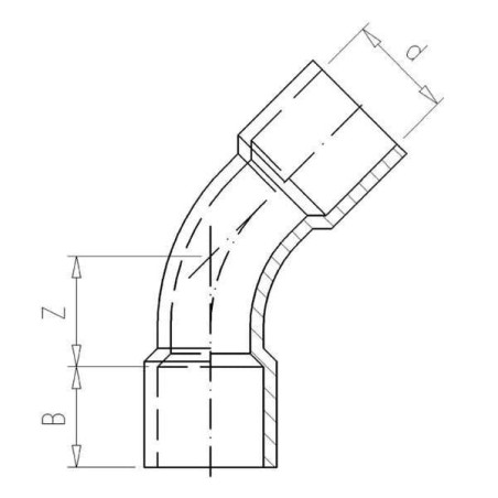 PVC kolano 45° 200x200mm