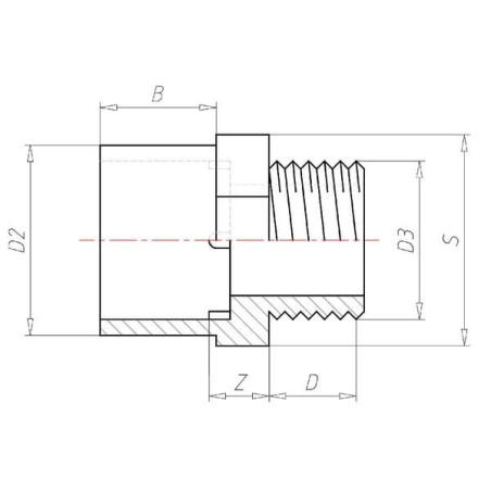 "Mufa adaptera 32mm x GZ 1"""